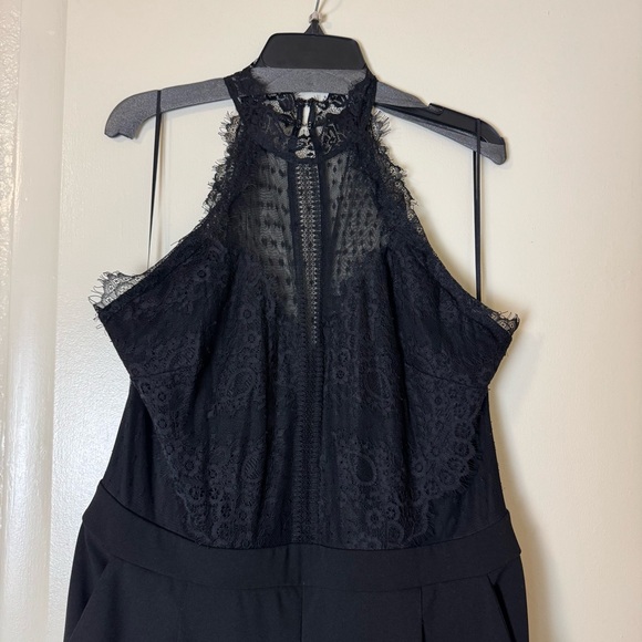 Express Halter Lace Top Jumpsuit Black Size XL - Picture 3 of 8